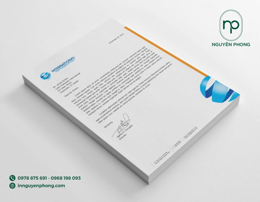 Logo điện lạnh in trên thư